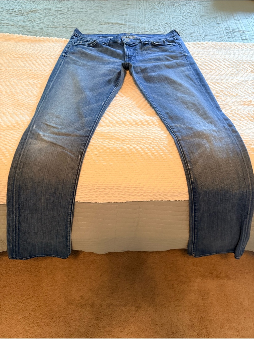 7 for All Mankind Women’s Rocker Blue Straight-Leg Jeans
